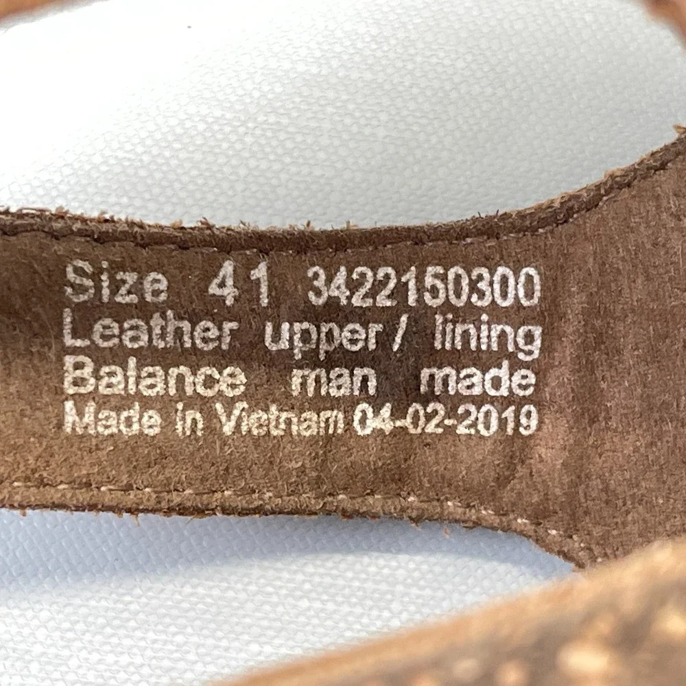 Dansko Savannah Wedge Sandals Womens Size 41 US 10.5 Brown Leather Ankle Strap
